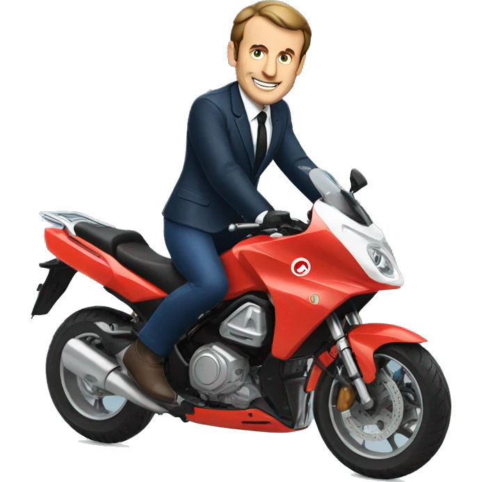 macron sur une moto emoji