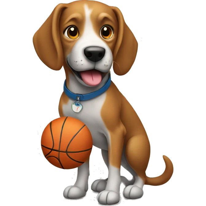 Dog playing basketball emoji