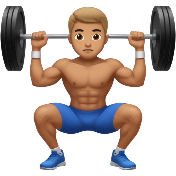 just a man doing a squat without weights emoji