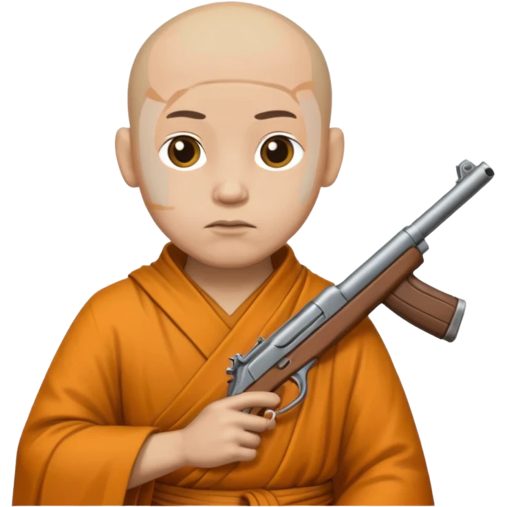 monk with gun  emoji