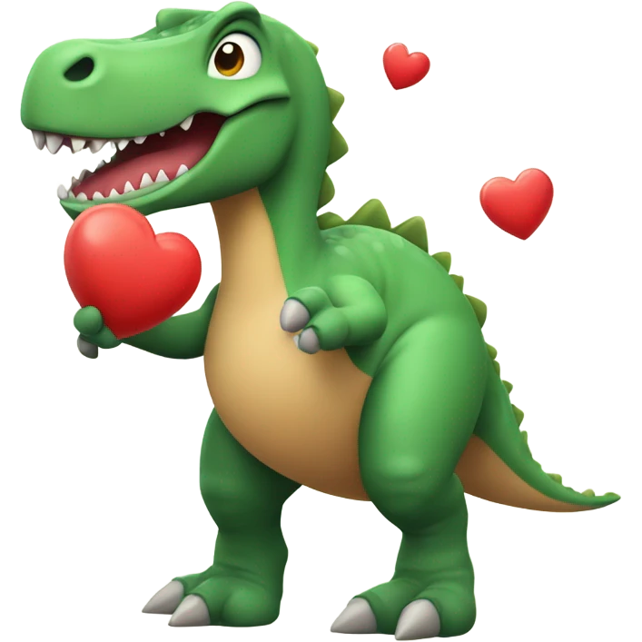 Dinosaur sending love emoji