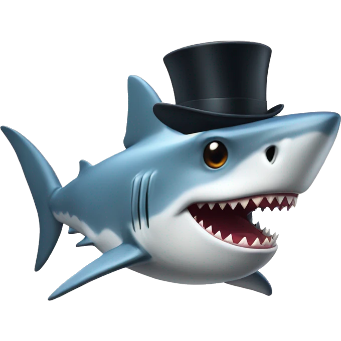 shark with tophat emoji
