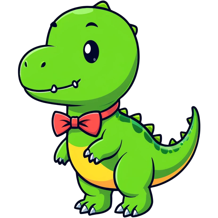 Dinosaur with a bow tie  emoji