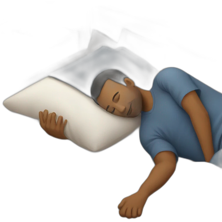 man sleeping on bed emoji