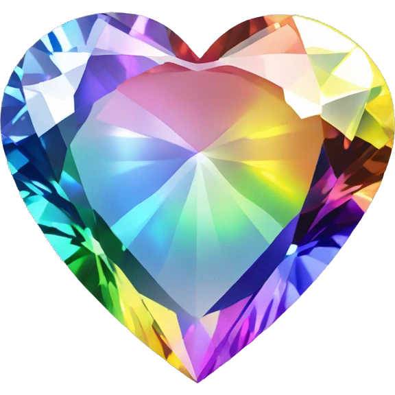 Heart shaped 56-carat rainbow diamond emoji