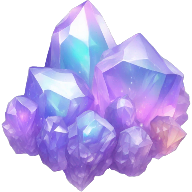 Pastel iridescent rainbow crystal clusters emoji