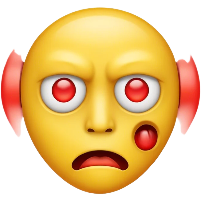 Face exhaling emoji except the eyes are low and red  emoji