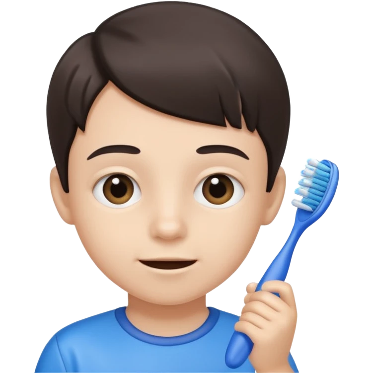 kid blue Toothbrush emoji