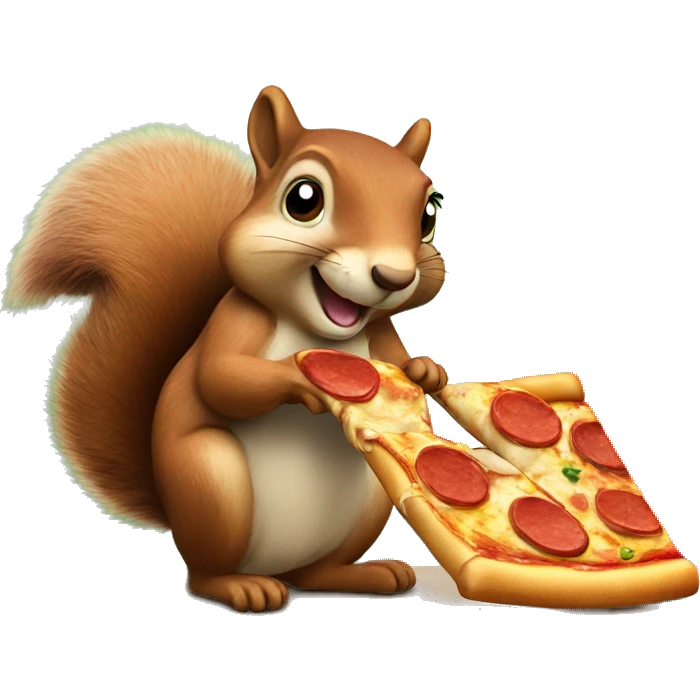 Squirrel eating pizza emoji