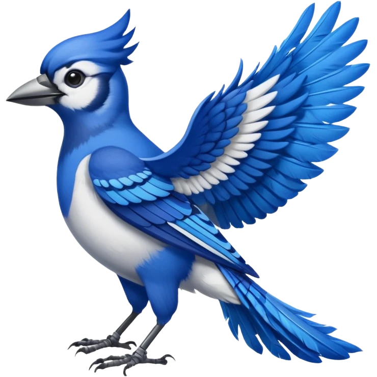 A bluejay bombadier, bandolier of grenades, side profile, feet included  emoji