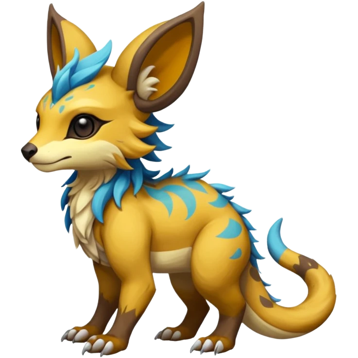 Rare realistic exotic cute epic pretty beautiful handsome gorgeous aesthetic colorful vibrant Vernid-Protogen-Primagen-Wickerbeast-species-Fakemon-creature by LiLaiRa, random markings, tufted ears, full body emoji