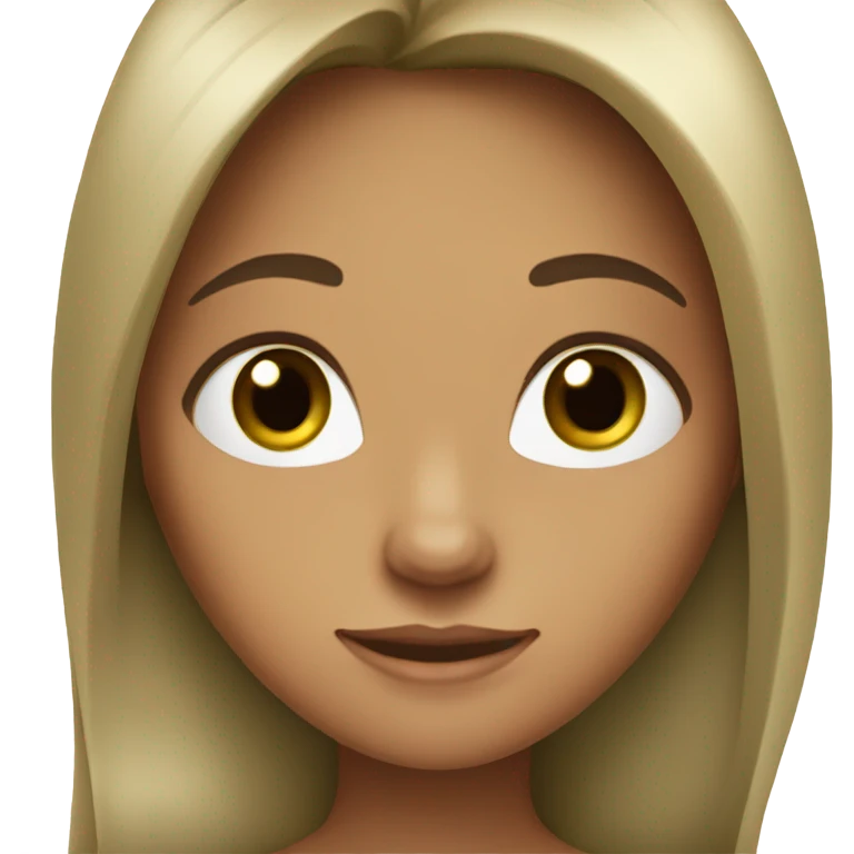 A girl with tan skin and green eyes with long straight hair emoji