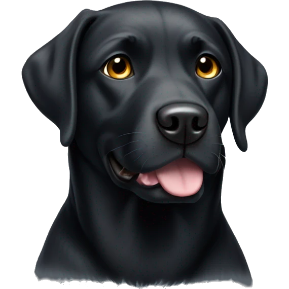 Black dog with white blaze, Labrador emoji
