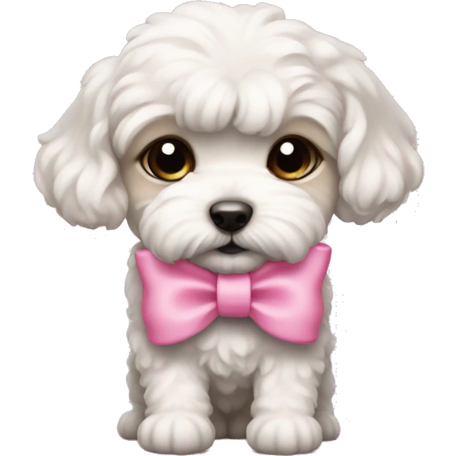 Schichon puppy pink bow emoji