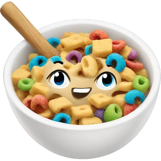 rainbow cereal with milk emoji