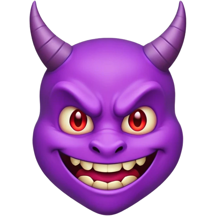 A purple devil emoji with a mischievous grin emoji