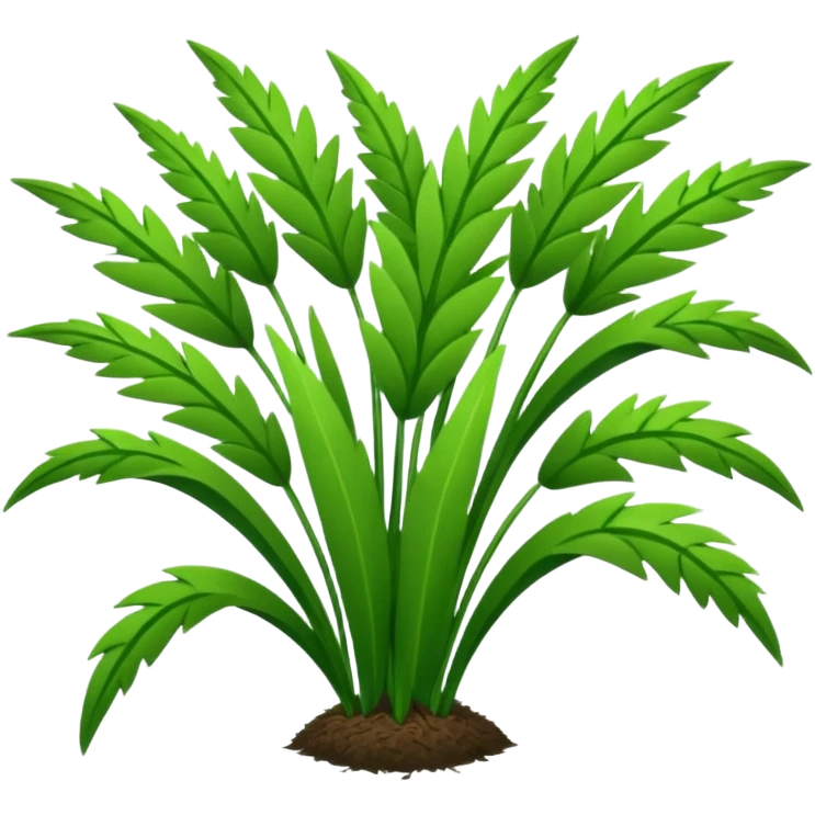Large sprigs of grass made of felt texture, scrapbooking style, transparent background emoji
