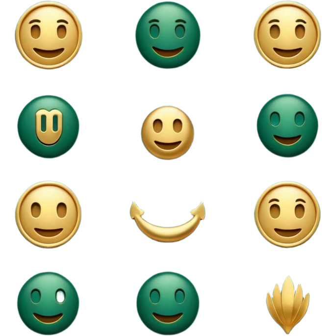 dark green emoji set for luxury seaside accommodation theme emoji