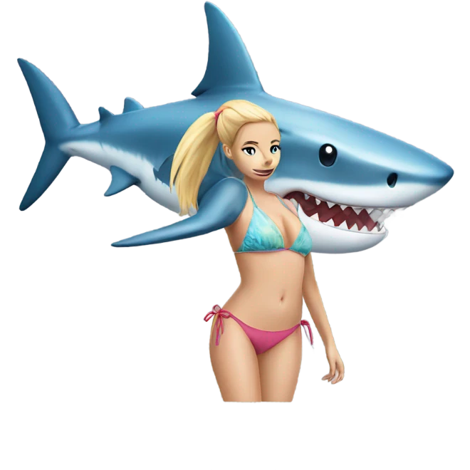 Shark with a bikini emoji