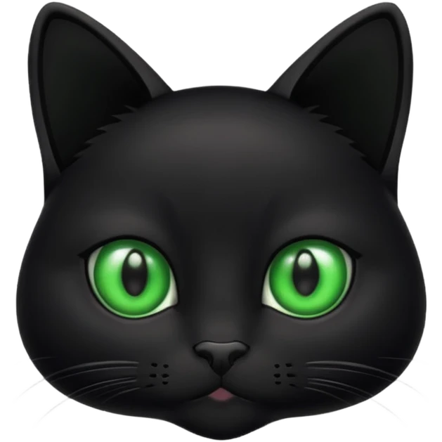 Small black cat with green eyes emoji