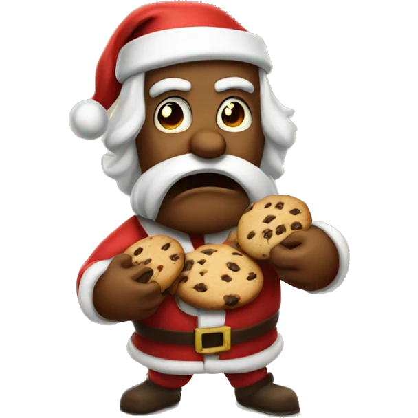 santa eating cookies angry emoji
