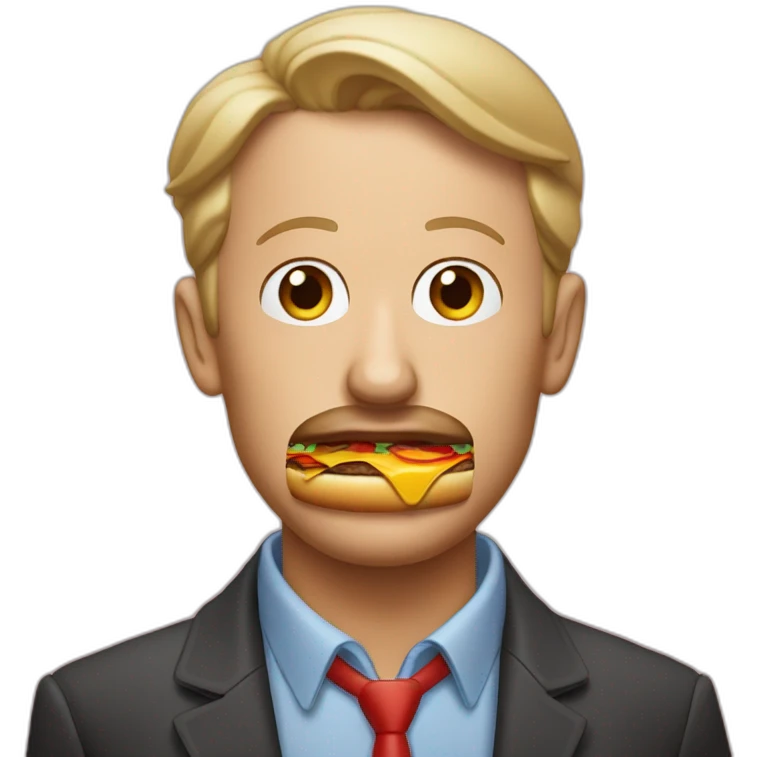 Joe Bidden eating hamburger emoji