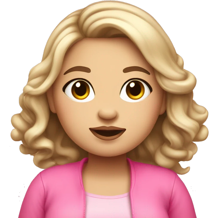 pink cute chubby cheeky girl that loves fashion and everything nice emoji