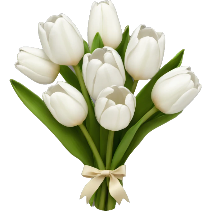 white tulip bouquet  emoji