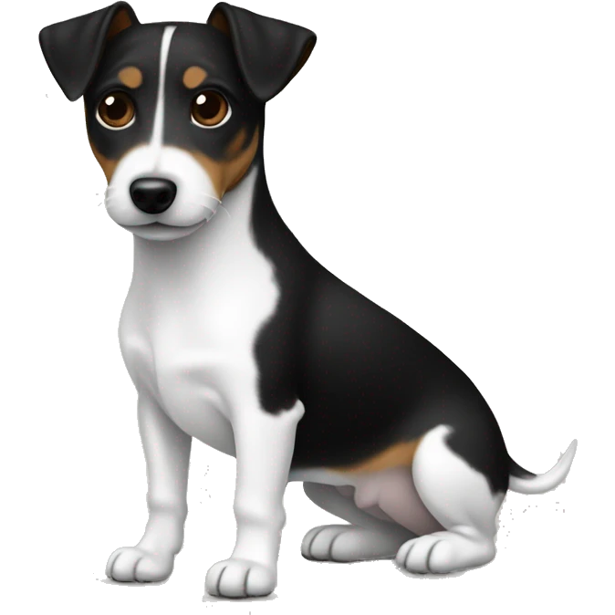 All Black Only Jack Russell Terrier no brown or white  emoji