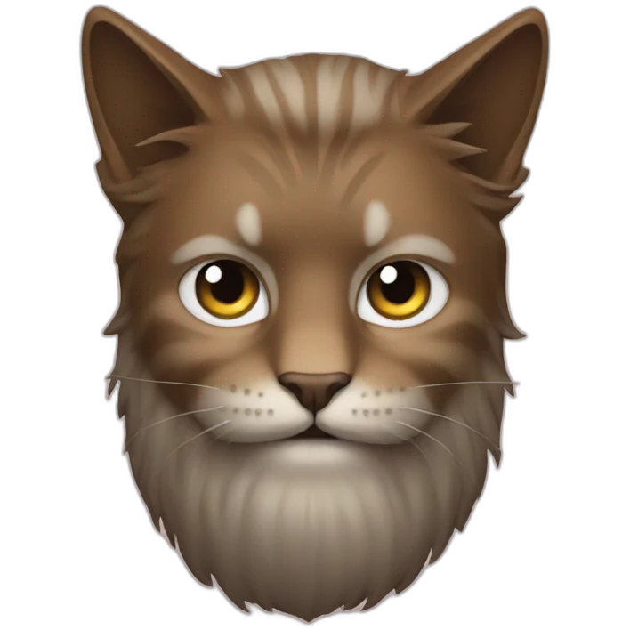 phone with a male beard and a cat on top emoji