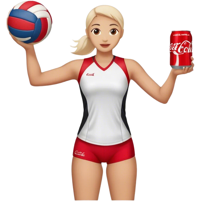 The Coca Cola drink playing volleyball emoji