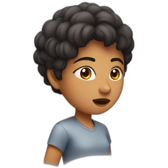 A woman is fight with a boy emoji