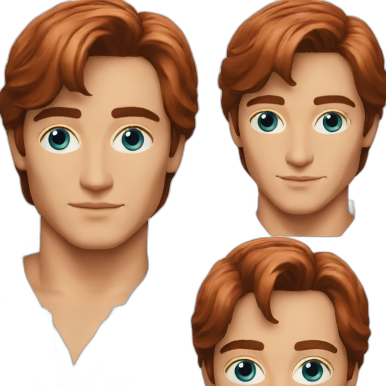 Alain Delon young programmer blue eyes short red hair emoji
