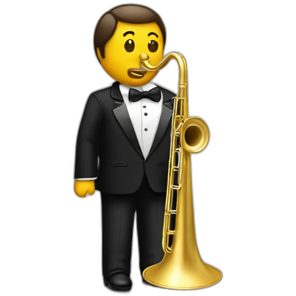 Trombone player in a tuxedo emoji