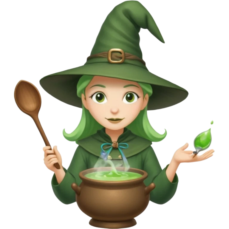 green witch cooking potion emoji