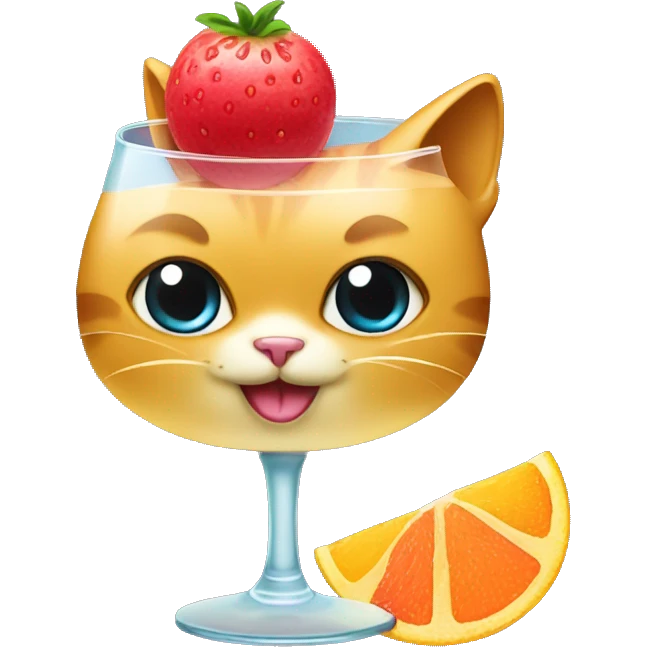 Cat wearing a coctail emoji