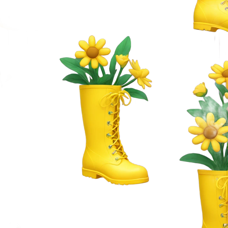 Flowers in yellow rain boot  emoji