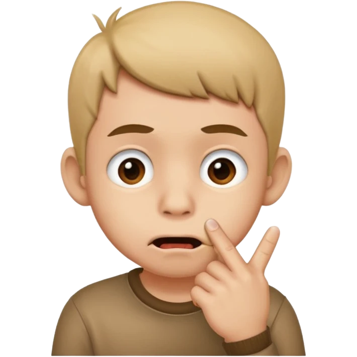 Monito, mordiéndose el dedo emoji