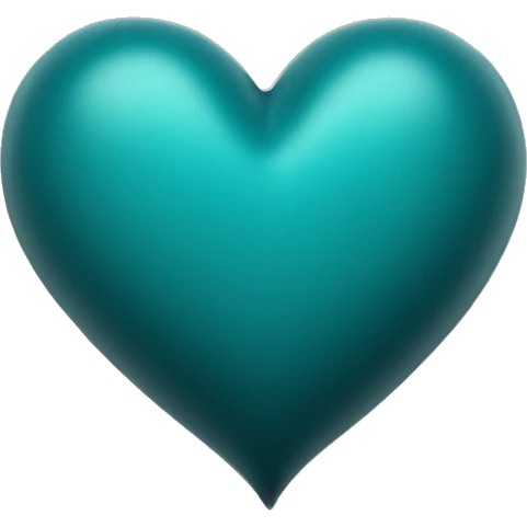 Dark cyan matte heart emoji