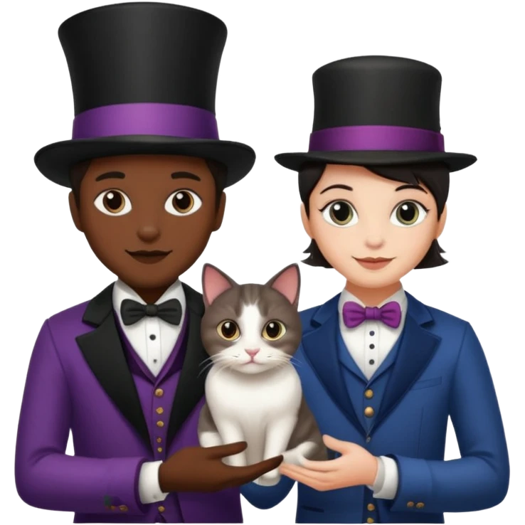 Kedi  çivcivmagician couple and their pet cat emoji