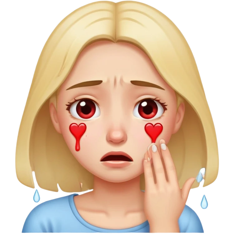Cara llorando con corazones emoji