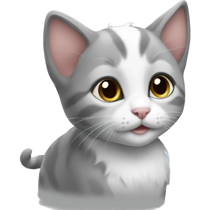 Grey and white kitten emoji