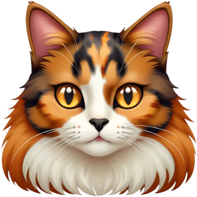 Tortoiseshell cat with long fur emoji