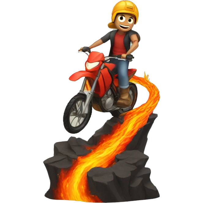 Me riding lava down a mountain  emoji