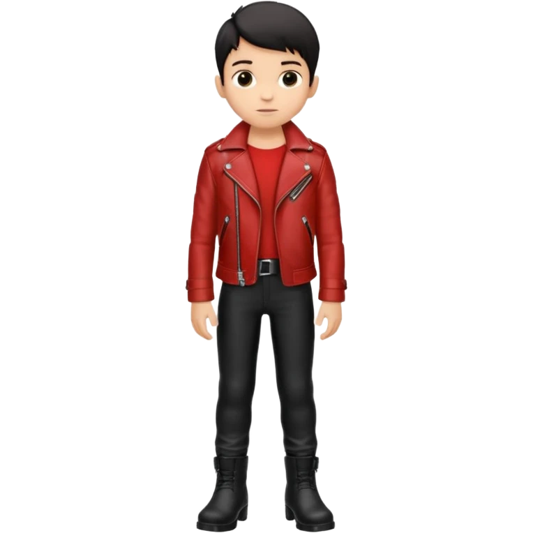 Boy in leather jocket, full body, different color leather jocket, close up emoji
