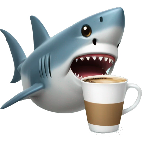 Shark drinking coffee  emoji