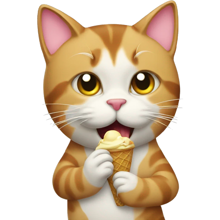 cat eating ice cream emoji