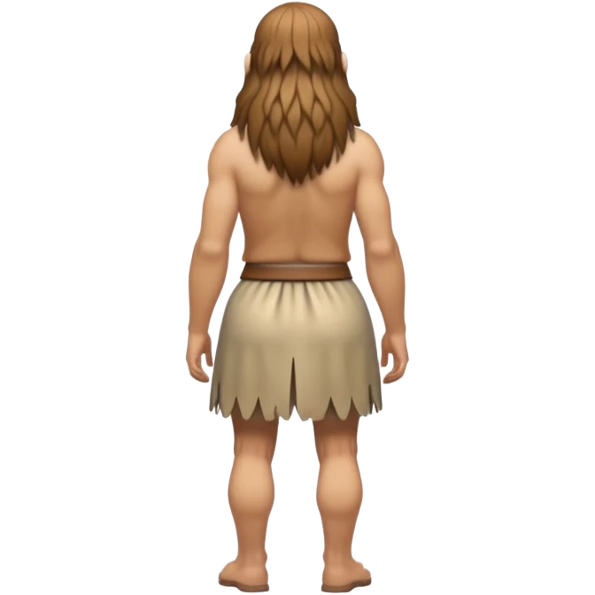 backview neanderthal cloth skirt buxon emoji