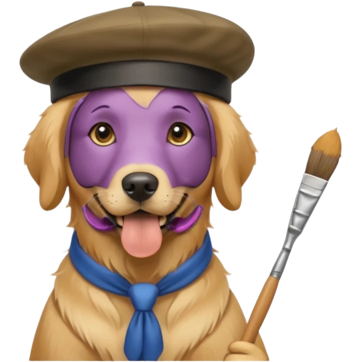 painter dog emoji