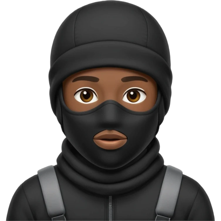 Ski mask black man emoji